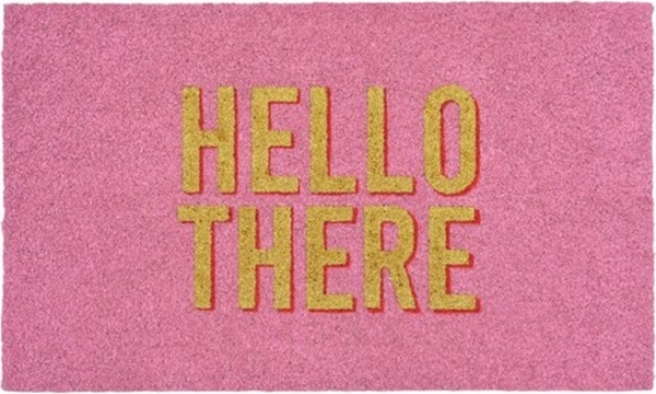 Giftcompany Fußmatte Hello there, Glitzer Rosa, 75 x 45 cm
