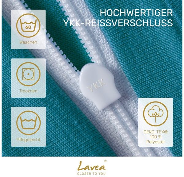 Lavea Kissenbezug 2er Set Kissenhülle Jersey, 100% Baumwolle, Kissenbezüge, (2 Stück), allergikerfreundlich - sicherer YKK-Reißverschluss - waschbar 60°C Bild 3