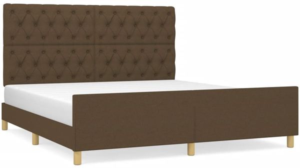 Doppelbett, Bettgestell Modernen ohne Matratze Dunkelbraun 160x200 cm Stoff d2136e