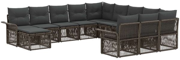 vidaXL Gartensofa-set 12 pcs Grau und Dunkelgrau Poly-Rattan 3435035