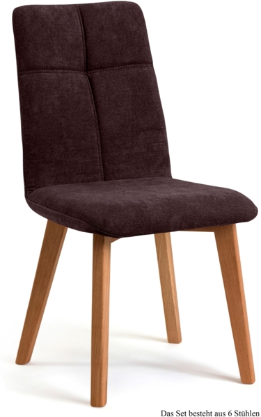 Esszimmerstuhl (6er-Set) Dillian 47 x 92 x 60 Eiche geölt/Espresso