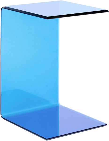 Beistelltisch LOURDES Sicherheitsglas Blau