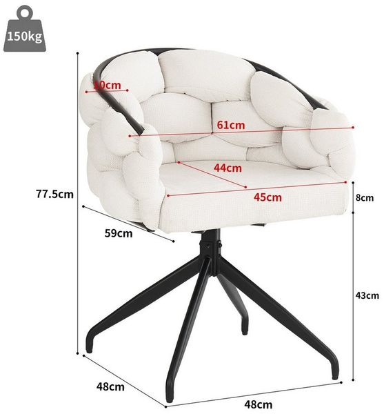 Celya Drehstuhl 360-Grad-Rotationsfunktionr, mit Rückenlehne, Ergonomischer Stuhl, Make-up Stühle,Polsterstuhl,Wohnzimmerstuhl, Küchenstuhl,Bubble Stühle