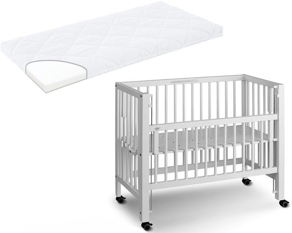 Tissi Anstellbett / Beistellbett Sophie inkl. Matratze Buche Weiss
