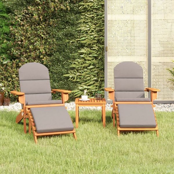 vidaXL 3-tlg. Garten-Lounge-Set Adirondack Massivholz Akazie 3152126