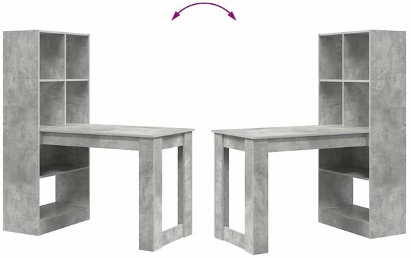 vidaXL Schreibtisch Beton Grau 122 x 67 x 145 cm Holzwerkstoff 3337260 Bild 9