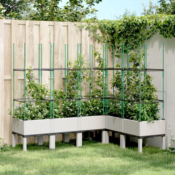 vidaXL Pflanzkübel mit Rankgitter Weiß 160x120x142,5 cm PP 367969