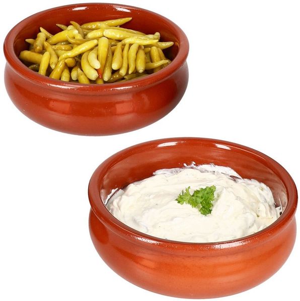 MamboCat Tapas-Schale 2x BERLIN Cazuela Schale bauchig Ø18,5cm Tonware Gr.L mediterran, Ton
