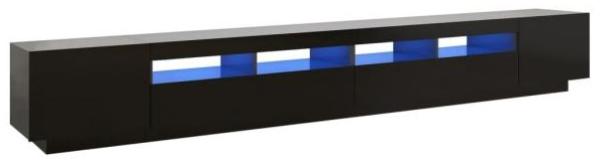 vidaXL TV-Schrank mit LED-Leuchten Schwarz 300x35x40 cm 3081925