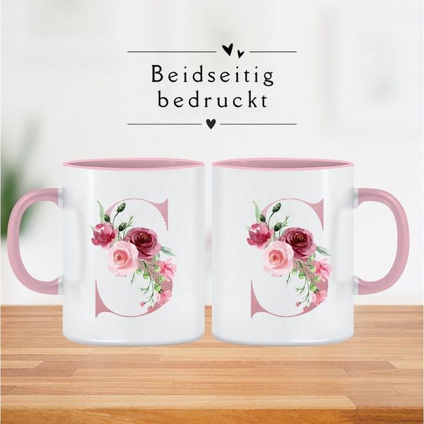 Unal Store Tasse Personalisierte Tasse mit Buchstabe von A bis Z Weihnachten Geschenke