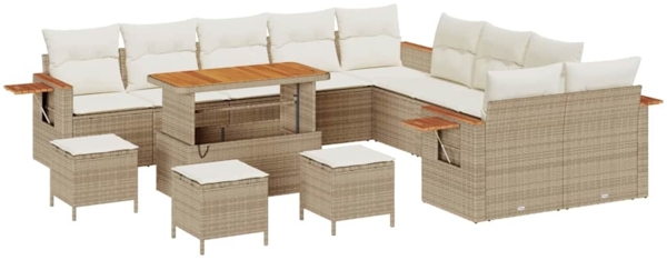 vidaXL Garten-Sofa-Set mit Kissen 14 pcs Beige und Creme 3363241