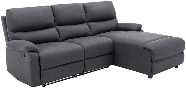 Vente-unique - LUNANO Sofa Stoff Grau - B 170 cm x H 98 cm x L 234 cm