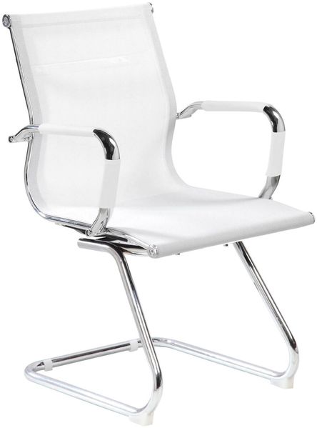 Dmora Stuhl Balvano, Büro-Wartezimmersitz mit Armlehnen, Ergonomischer Wartesitz, 62x54h89 cm, Weiß