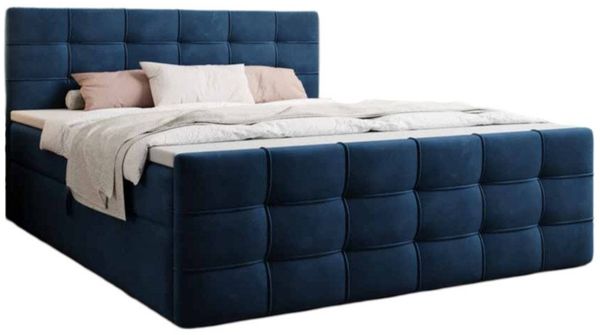 Luxusbetten24 Boxspringbett Luxor in Samt, mit Stauraum