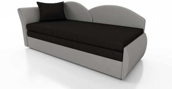 Sofa Schlafsofa inklusive Bettkasten ALINA / R- Stoff Alova Grau / Schwarz