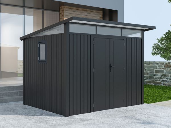 Metall Gerätehaus Skylight 5,80 m² Anthrazit