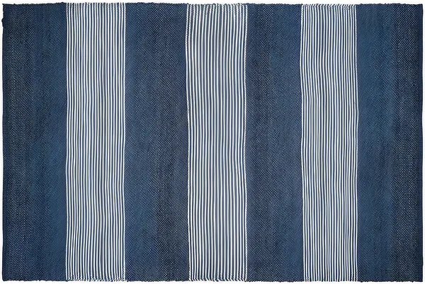 Vente-unique - Teppich handgewebt - Jute - 200 x 290 cm - Blau & Weiß - KOCHI