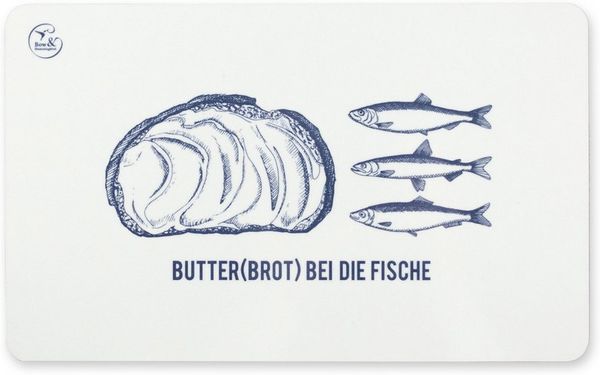 Bow & Hummingbird Frühstücksbrett Frühstücksbrettchen Butter(brot) bei die Fische, Melamin-Schichtstoffplatte