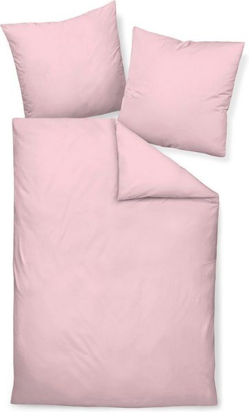 Janine Bettwäsche Colors, Mako-Satin, 2 teilig, feinfädige uni Bettwäsche für alle Jahreszeiten, Markenreißverschluss