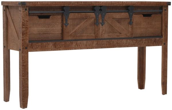 Konsolentisch, Beistelltisch, Konsole Tannenholz Massiv 131x35,5x75 cm Braun Bild 2