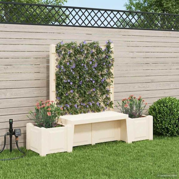 vidaXL Gartenbank Kopenhagen Weiß 173 x 49 x 135,5 cm PP 42041746