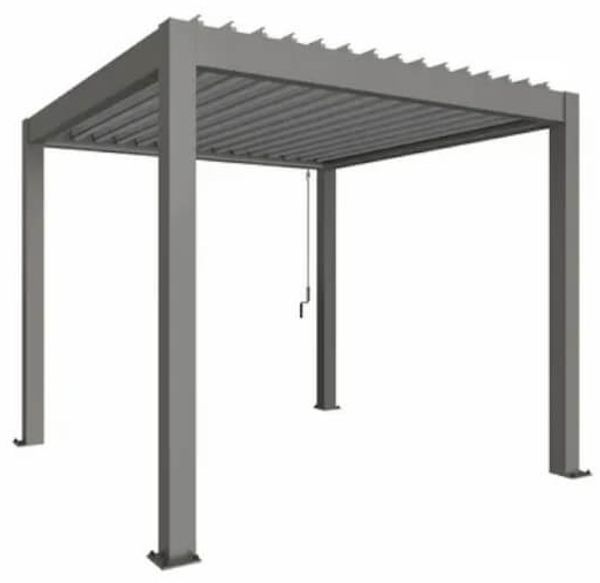 Biohort Pergola 3 x 3 m quarzgrau-metallic silber-metallic