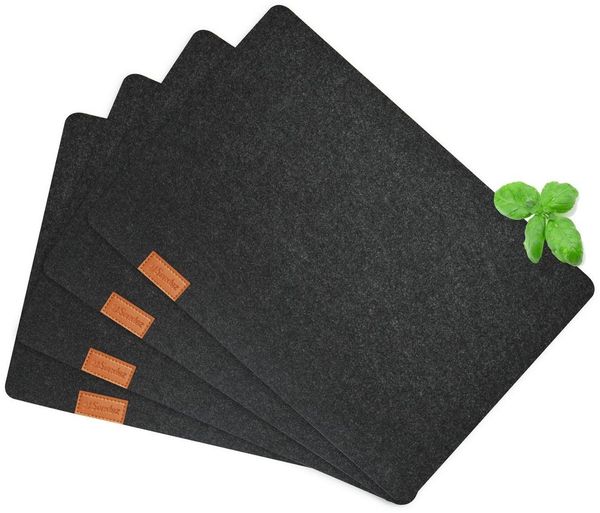 4 Tischuntersetzer aus Filz 43x29cm Platzmatte Tischset Platzset Tischmatte Telleruntersetzer Dunkelgrau
