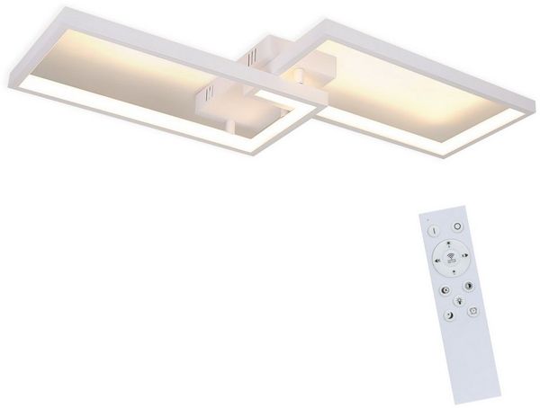 ZMH LED Deckenleuchte Wohnzimmer Modern Deckenlampe Dimmbar mit Fernbedienung Büro, Augenschutz, Einfache Installtion, LED fest integriert, 3000-6500K