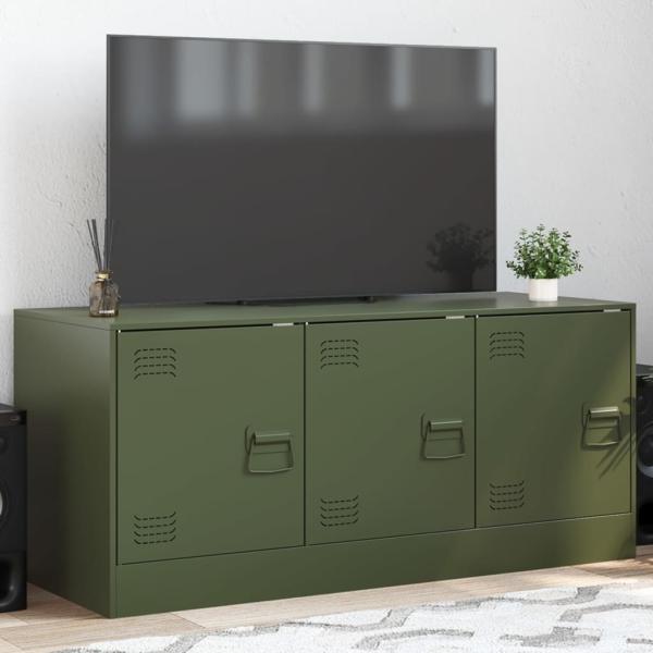 vidaXL TV-Schrank Olivgrün 99x39x44 cm Stahl 841647