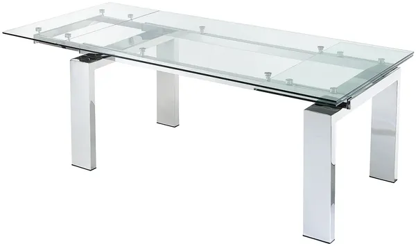 Vente-unique - Esstisch ausziehbar - Glas & Metall - 8-10 Personen - LUBANA Bild 5