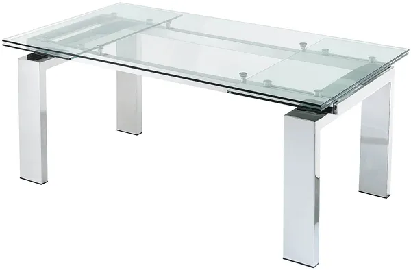 Vente-unique - Esstisch ausziehbar - Glas & Metall - 8-10 Personen - LUBANA Bild 4