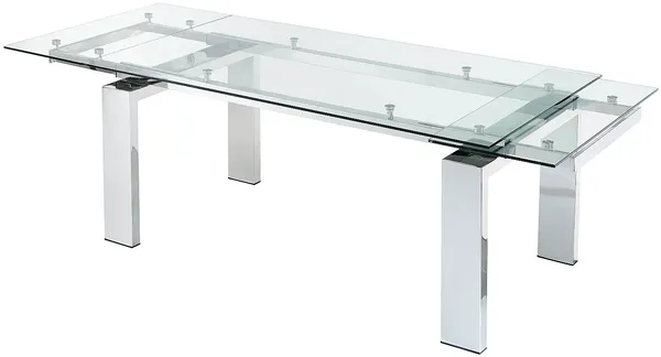 Vente-unique - Esstisch ausziehbar - Glas & Metall - 8-10 Personen - LUBANA Bild 6
