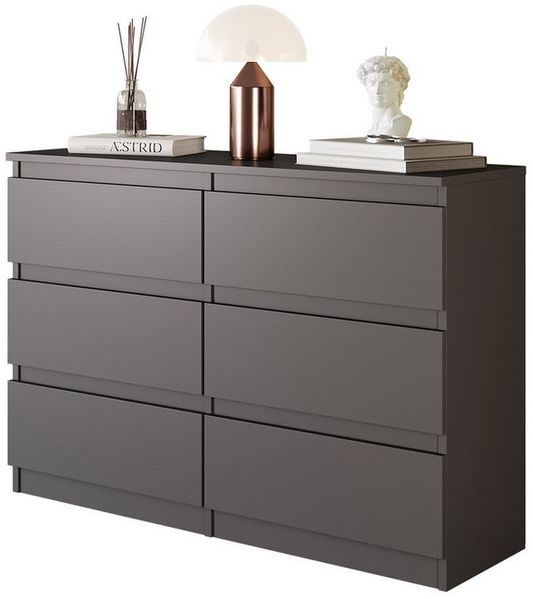 Furnica Kommode 6 Schubladen, Sideboard, Schubladenschrank Breite 100cm Höhe 71cm