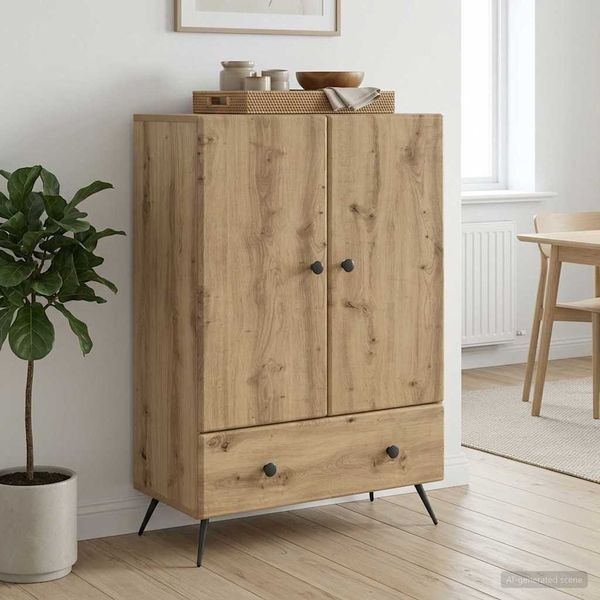 vidaXL Sideboard Artisan-Eiche 66 x 34,5 x 95 cm Holzwerkstoff 895594