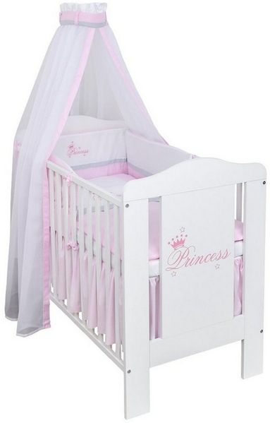Baby-Delux Babyzimmer-Komplettset Babyzimmer Princess, (13-tlg), Babybett Wickelkommode Bettwäsche Set Komplettzimmer