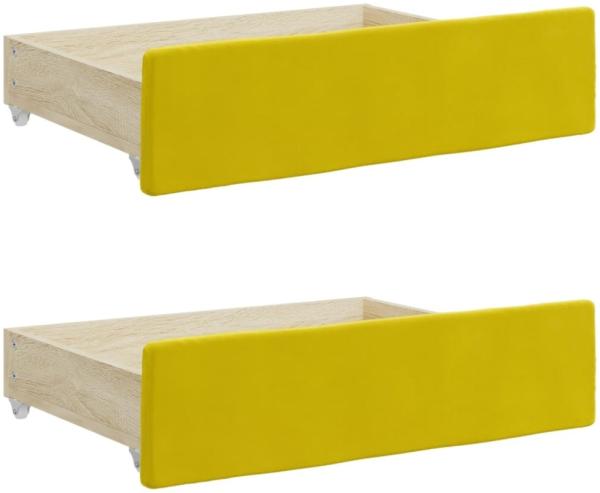 vidaXL Tagesbett Ausziehbar mit Schubladen Gelb 90x200 cm Samt 3197116 Bild 3