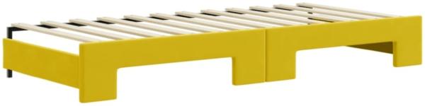 vidaXL Tagesbett Ausziehbar mit Schubladen Gelb 90x200 cm Samt 3197116 Bild 9