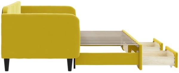 vidaXL Tagesbett Ausziehbar mit Schubladen Gelb 90x200 cm Samt 3197116 Bild 6