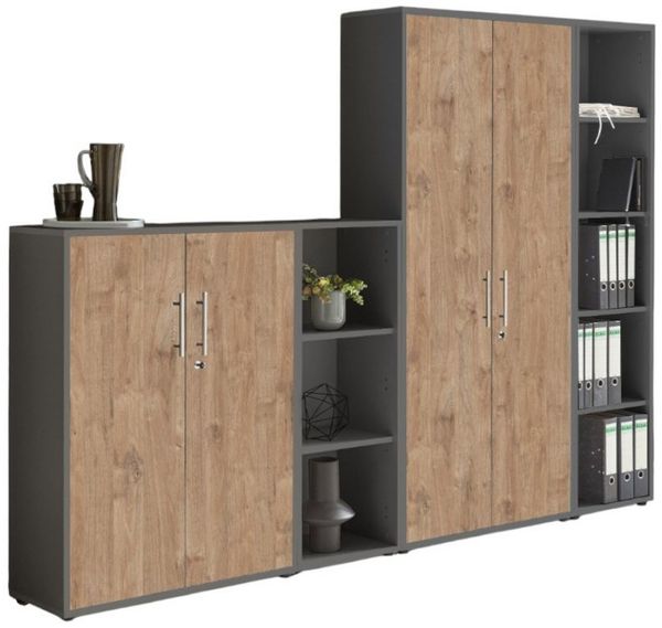 moebel-dich-auf Aktenschrank TABOR 4 (Büroschrank Mehrzweckschrank ideal für DIN A4 Ordner, abschließbar Metallgriffe) Made in Germany