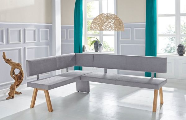 OTTO home Eckbank Rio, Massivholz in Eiche geölt, Esszimmerbank bequem gepolstert