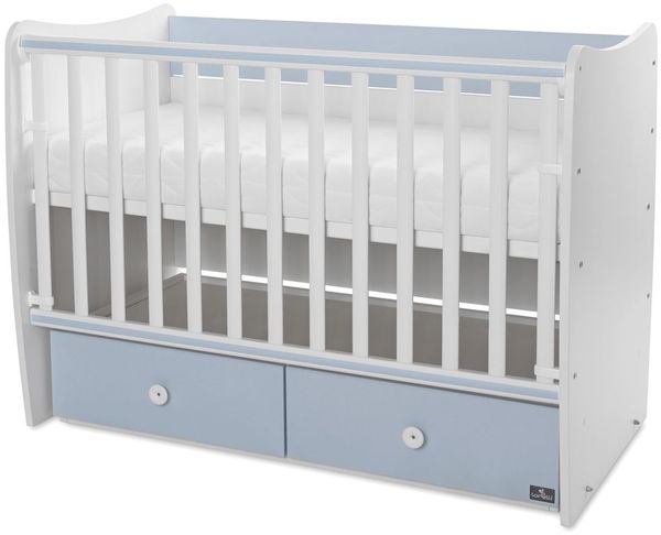 Lorelli Babybett MATRIX NEW Kinderbett 120 x 60 cm, 2 Ebenen, 2 Schubladen blau Bild 2