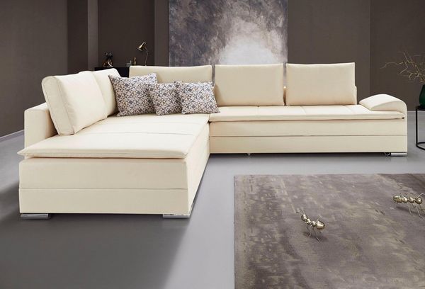 OTTO home Ecksofa Night & Day L-Form, B: 324 cm, mit Bettfunktion, Bettkasten & 3 Zierkissen, Boxspringbett 180x200 cm