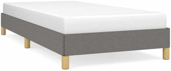 Einzelbettgestell Design für Erwachsene ohne Matratze Dunkelgrau 90x200 cm Stoff d4733e