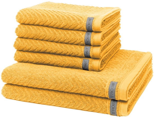 Ross Smart 6 tlg. Frottier-Set - 4 X Handtuch (50 X 100cm), 2 X Duschtuch (70 X 140cm) - 520 g/m2 - Aprikose Bild 1