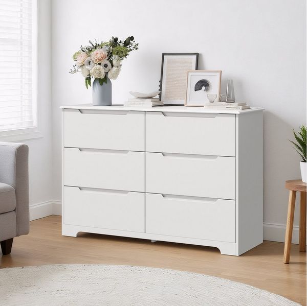 Bealife Kommode weiß, Kommode mit Schubladen, Schrank mit Schubladen, für Wohnzimmer