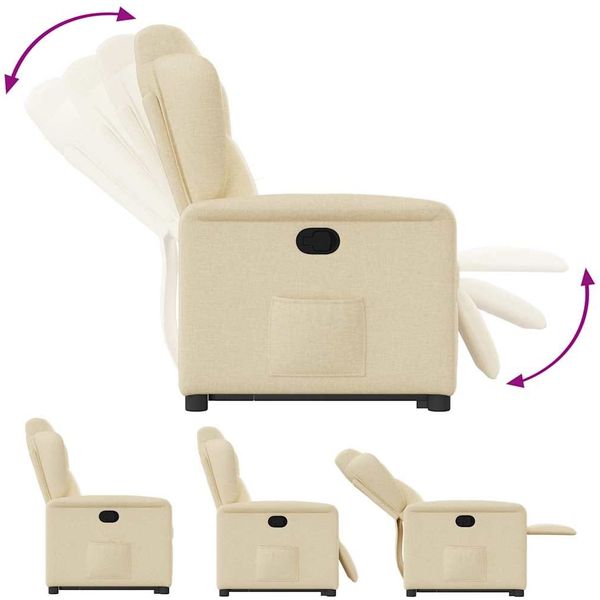 vidaXL Relaxsessel mit Aufstehhilfe Creme Stoff 3303142 Bild 9