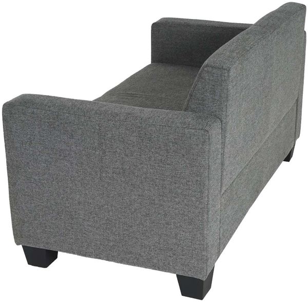 2er Sofa Couch Lyon Loungesofa Stoff/Textil ~ grau Bild 5