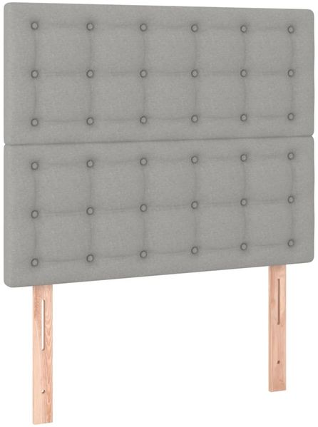 Boxspringbett mit Matratze Stoff Hellgrau 80x200 cm, Härtegrad: H2 [3128797] Bild 6