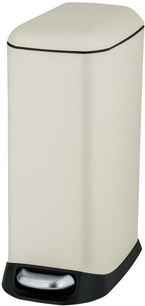 WENKO DESIGN Mülleimer 20 Liter, Beige, mit Absenkautomatik