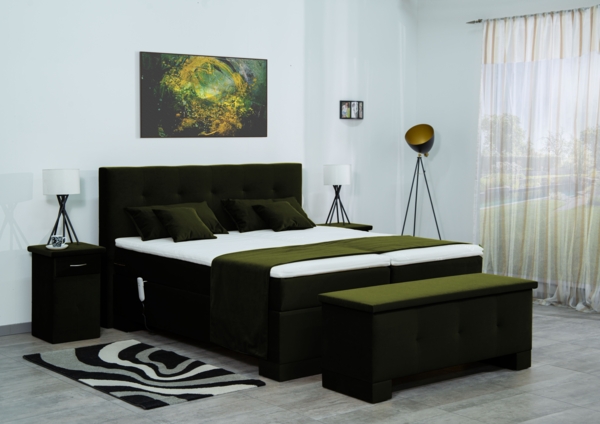 Meisterbetten Boxspringbett Lapi 100x200 in VS-Grasgrün, Matratzenbezug Nano, Ergoflex-Topper Bild 4